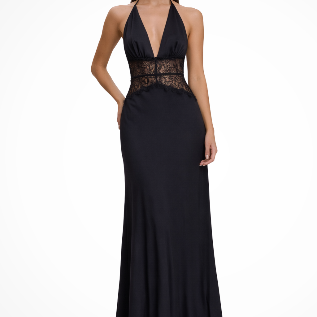 Elegant Women's Long Backless Halter Dress