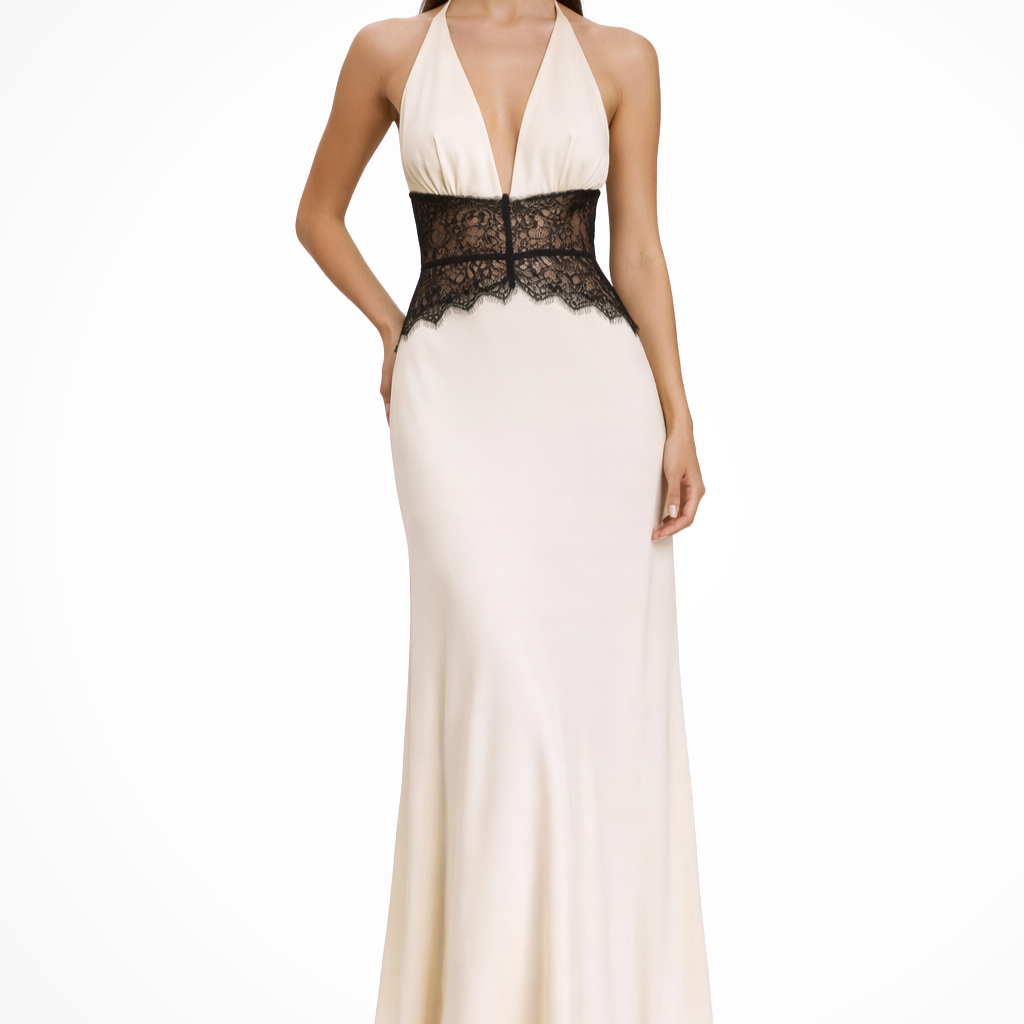 Elegant Women's Long Backless Halter Dress