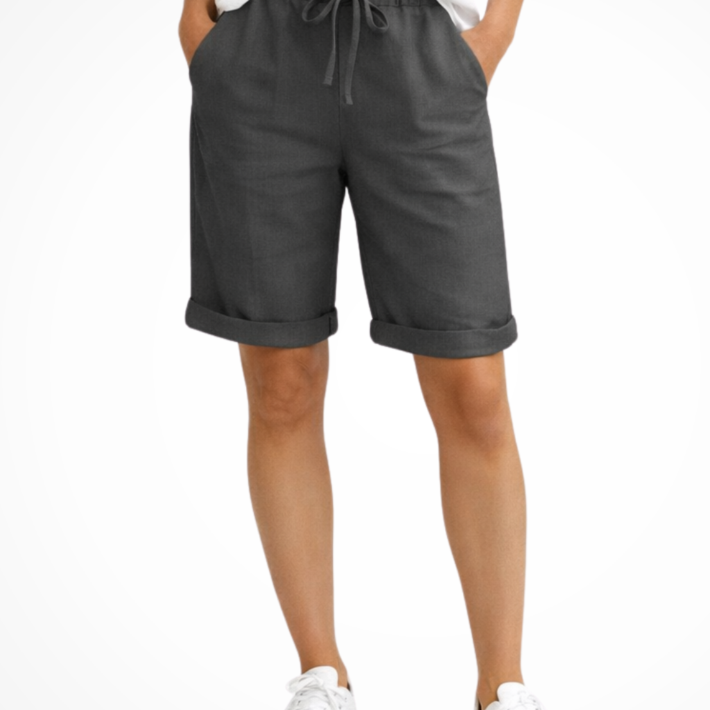 Short mujer casual con cordón, corte amplio y bolsillos prácticos
