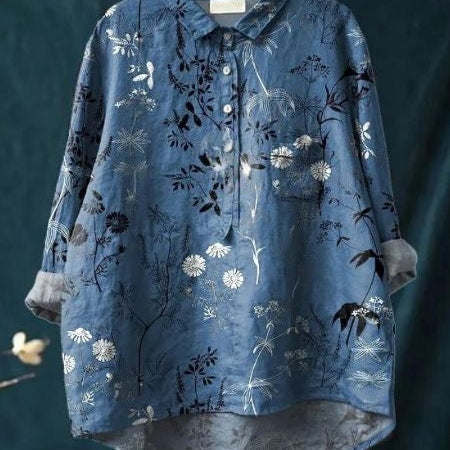 Casual Floral Women's Shirt - Artistic and Elegant Style