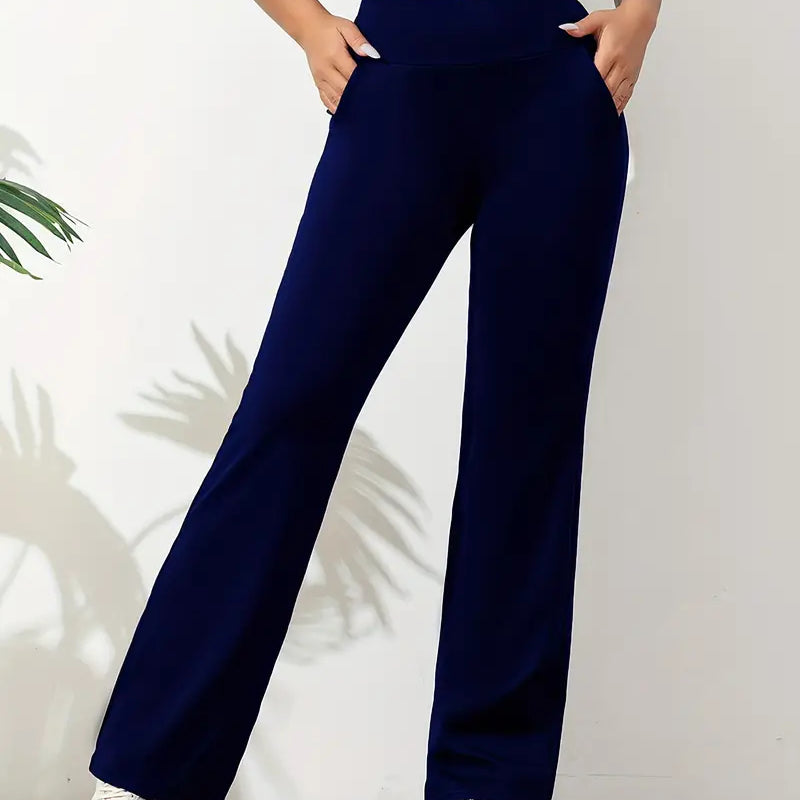 Pantalón ancho de cintura alta cómodo y casual para mujer