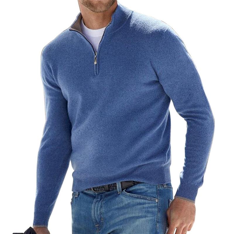 Men’s Half-Zip Sweater with Stand-Up Collar