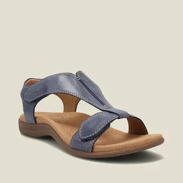 Open-Toe Leather Sandals for Women with Adjustable Straps