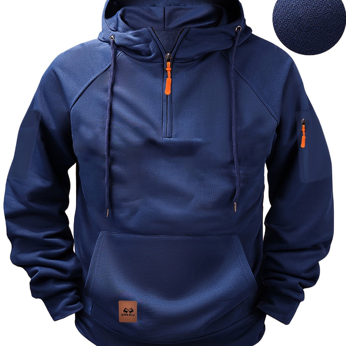 Sweat à Capuche Homme décontracté à Col Zippé