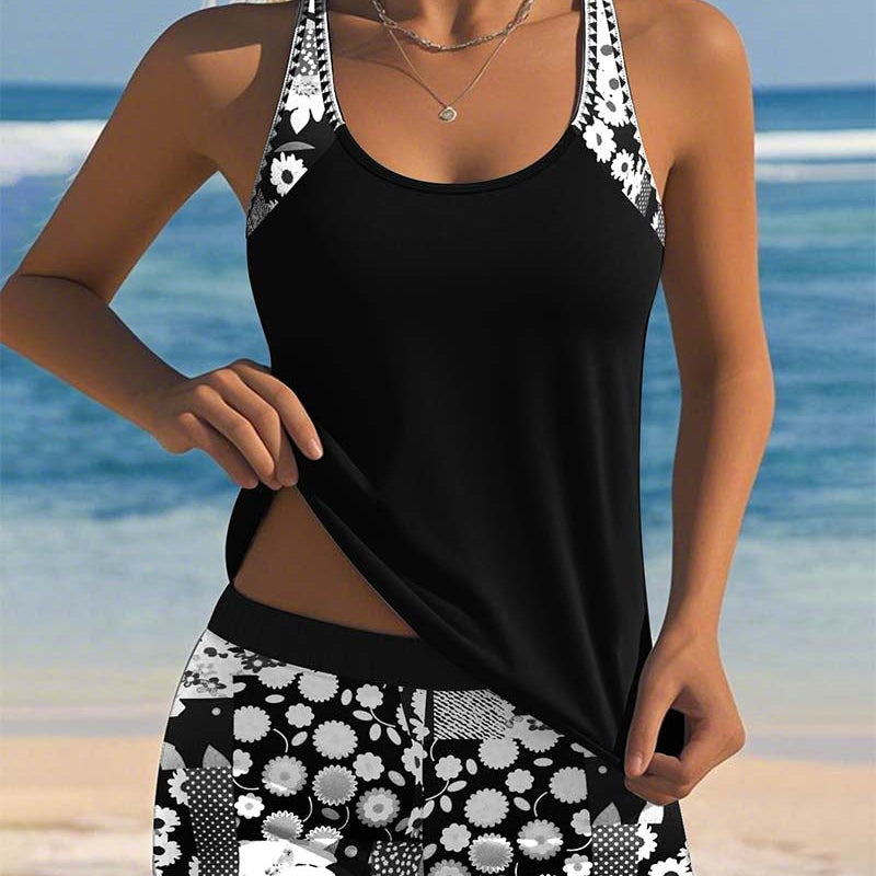 Ensemble Tankini Sportif avec Short Imprimé