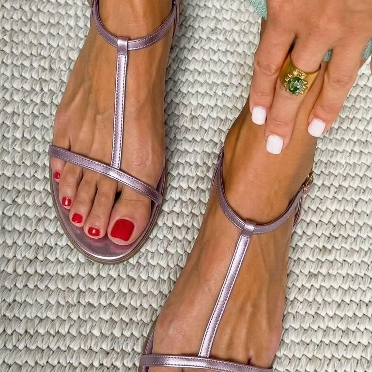 Minimalist Women's T-Strap Sandals