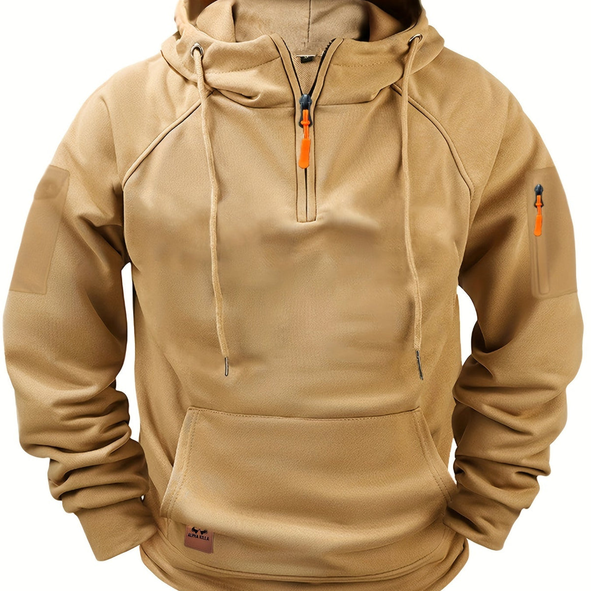 Sweat à Capuche Homme décontracté à Col Zippé