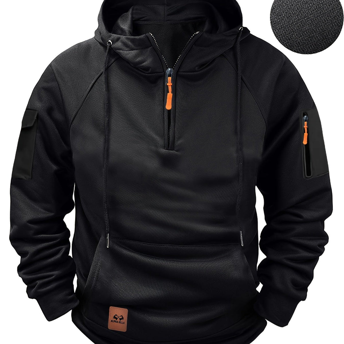 Sweat à Capuche Homme décontracté à Col Zippé