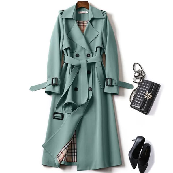 Elegant Women's Trench Coat with Adjustable Belt