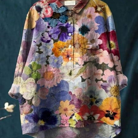 Casual Floral Women's Shirt - Artistic and Elegant Style