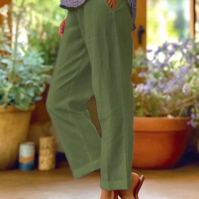 Pantalón Mujer Amplio y Ligero Corte Fluido