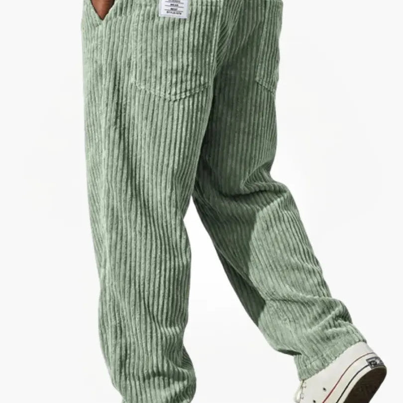 Pantalón de pana de rayas y corte holgado para hombre