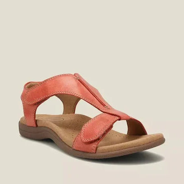 Open-Toe Leather Sandals for Women with Adjustable Straps