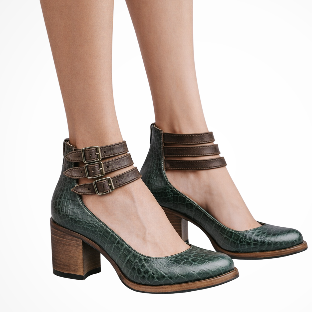 Elegantes sandalias de tacón con tiras para mujer