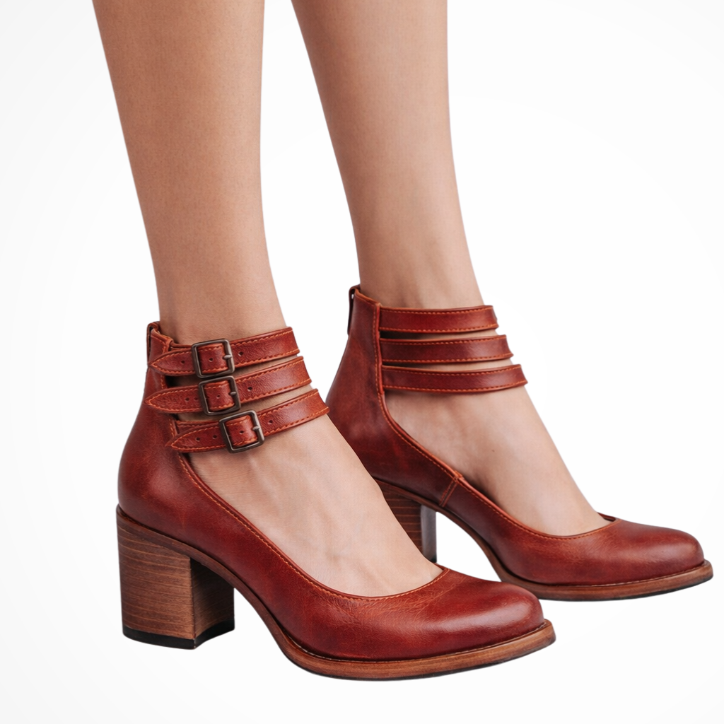 Elegantes sandalias de tacón con tiras para mujer
