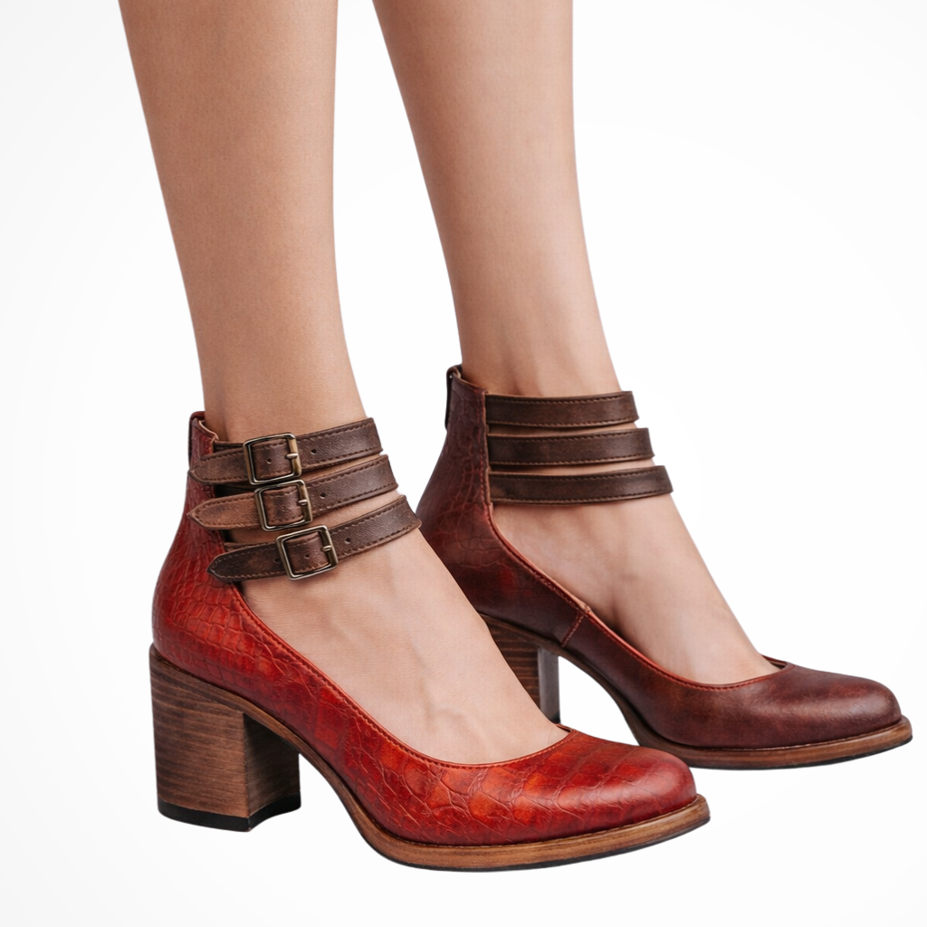 Elegantes sandalias de tacón con tiras para mujer