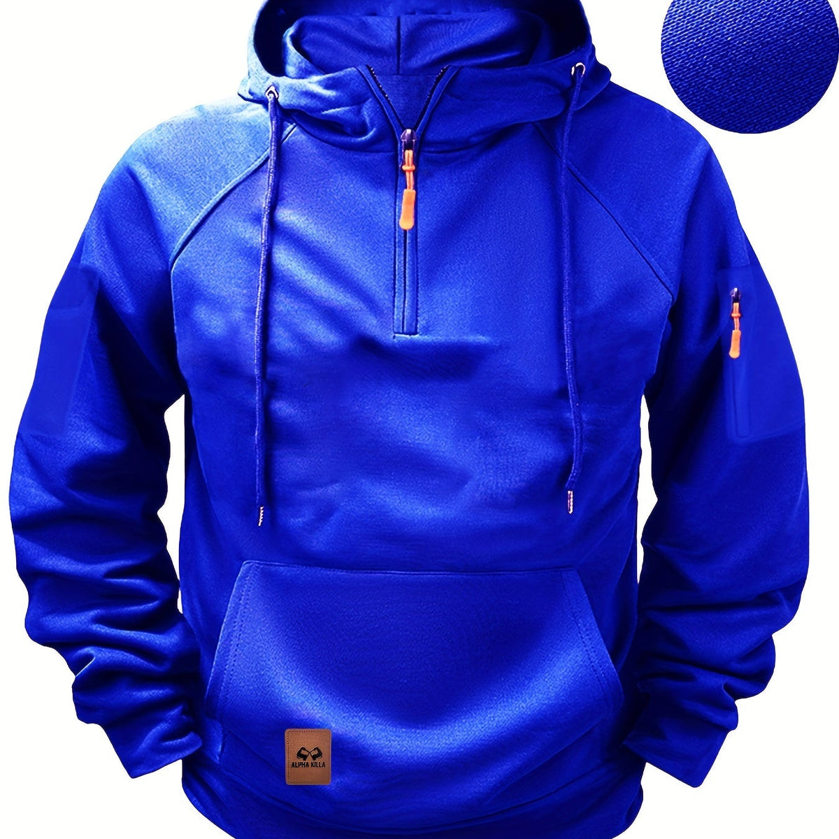 Sweat à Capuche Homme décontracté à Col Zippé
