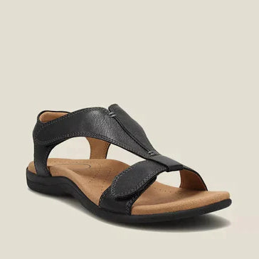 Open-Toe Leather Sandals for Women with Adjustable Straps