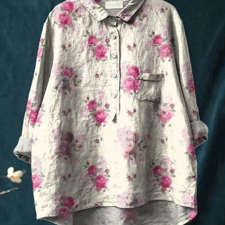 Casual Floral Women's Shirt - Artistic and Elegant Style