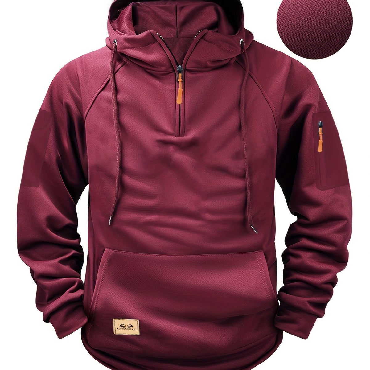 Sweat à Capuche Homme décontracté à Col Zippé