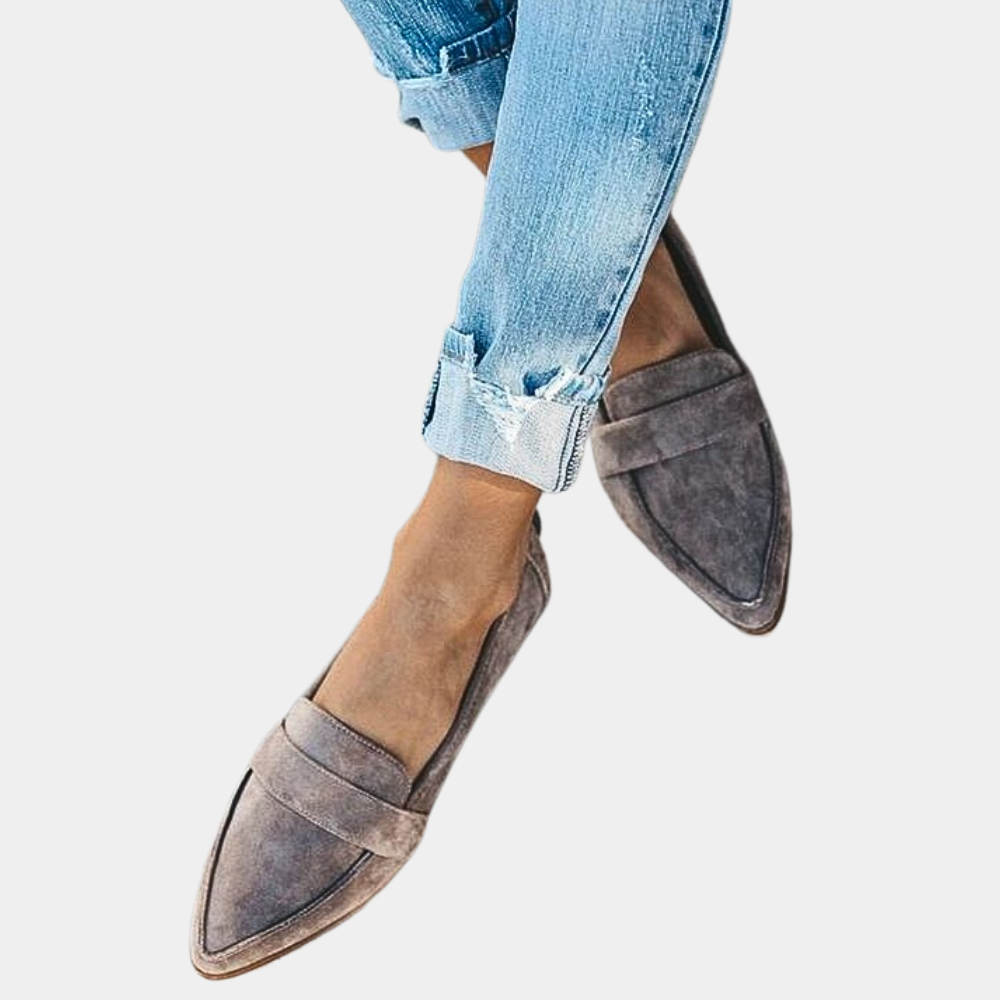 Pointed Toe Suede Loafers for Women