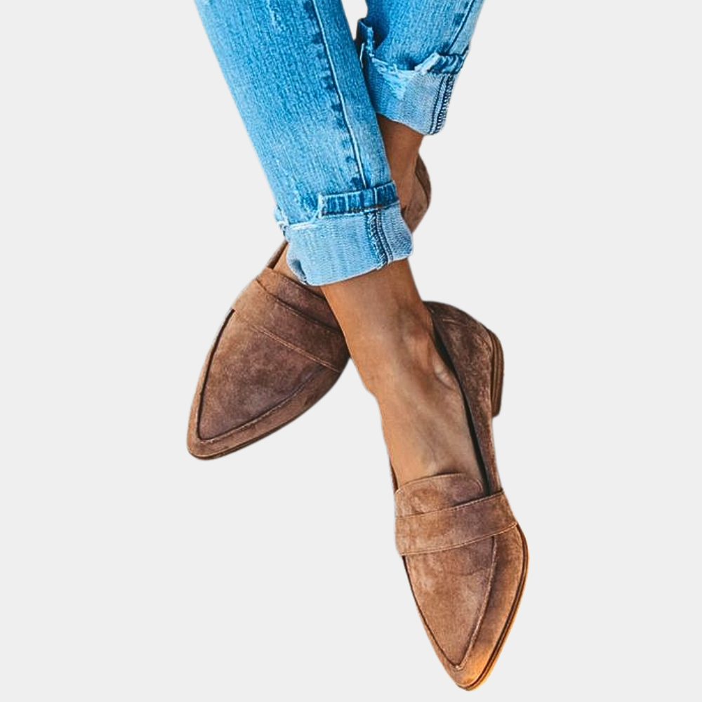 Pointed Toe Suede Loafers for Women
