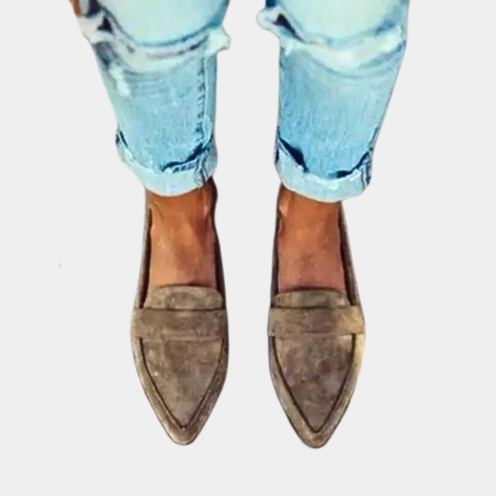 Pointed Toe Suede Loafers for Women