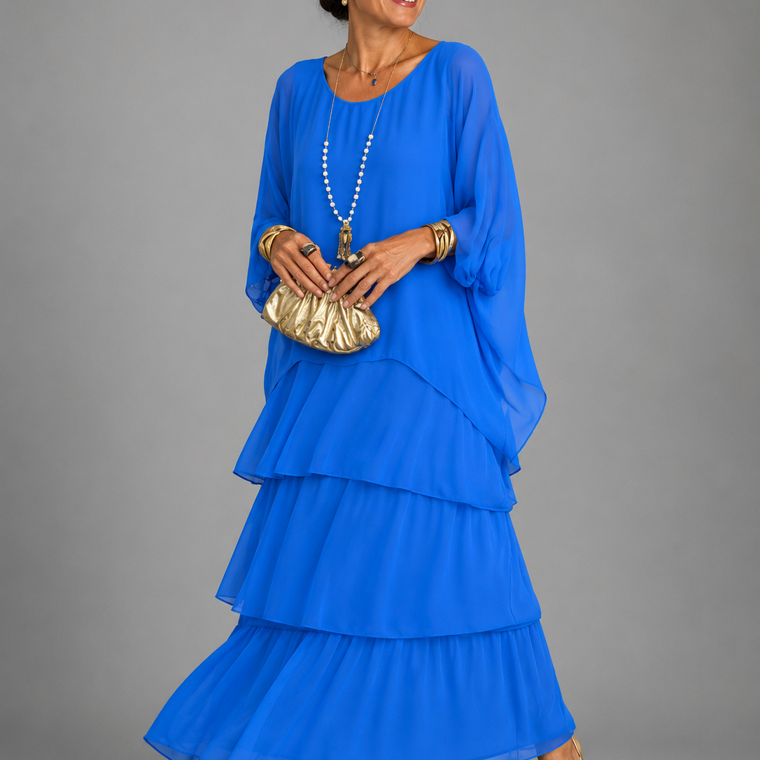 Women's Long Dress with Layered Ruffles