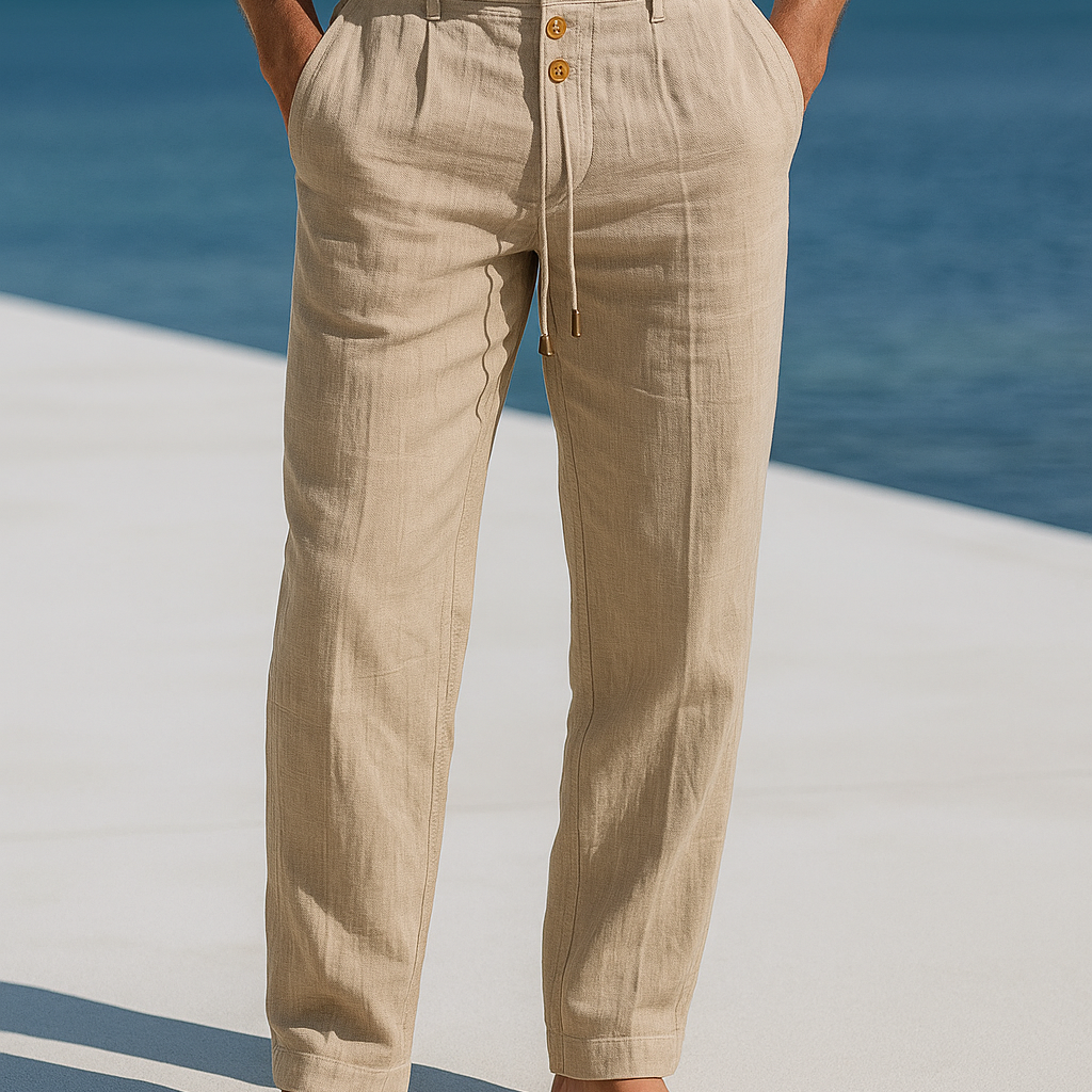 Pantalón de hombre de corte recto con cintura ajustable