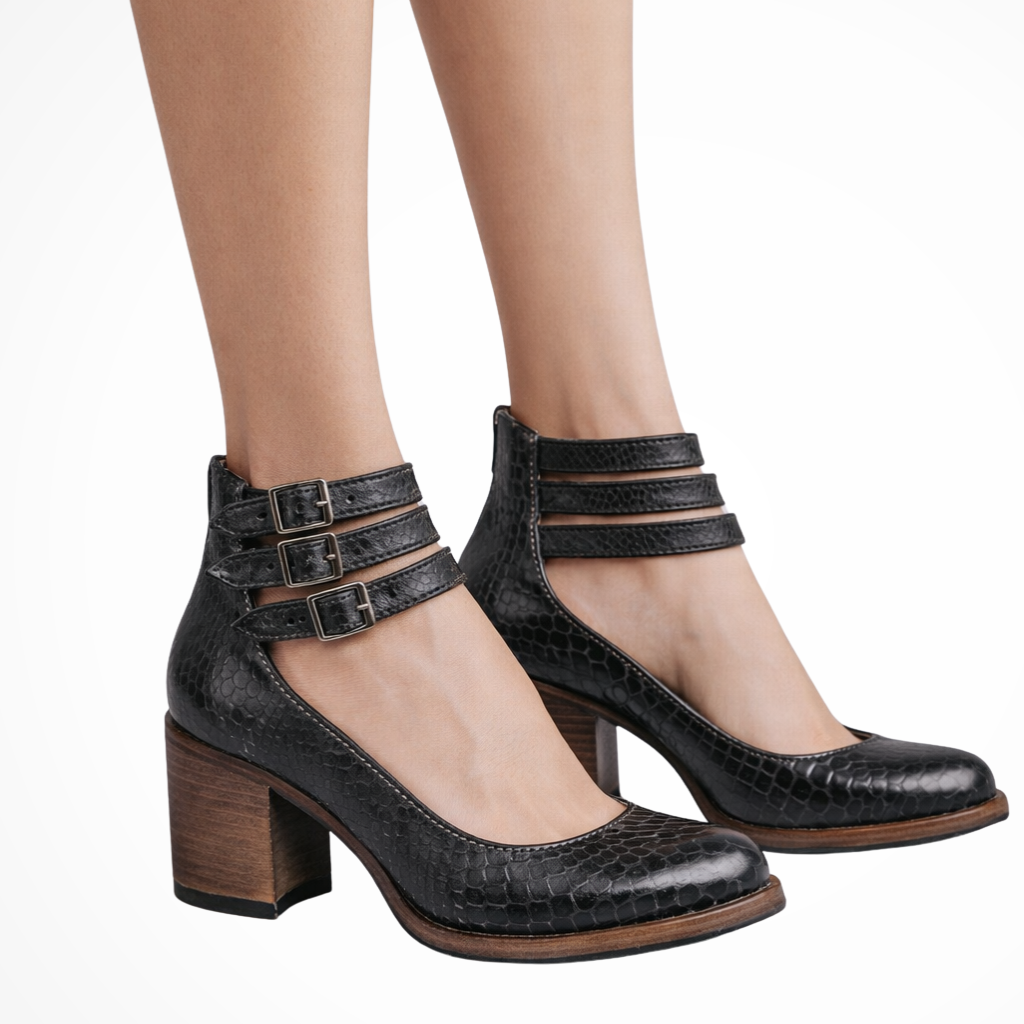 Elegantes sandalias de tacón con tiras para mujer