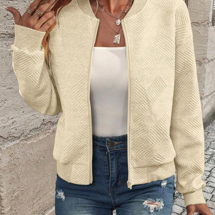Women's Geometric Pattern Bomber Jacket
