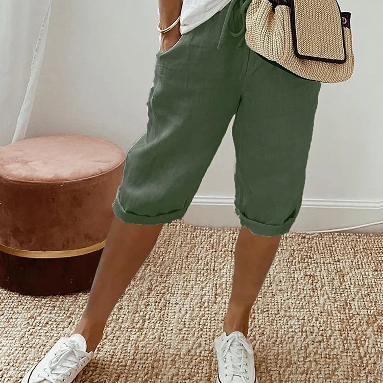 Bermuda corta para mujer con cintura ajustable