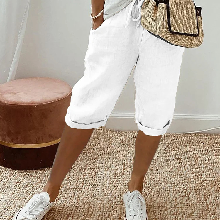 Bermuda corta para mujer con cintura ajustable