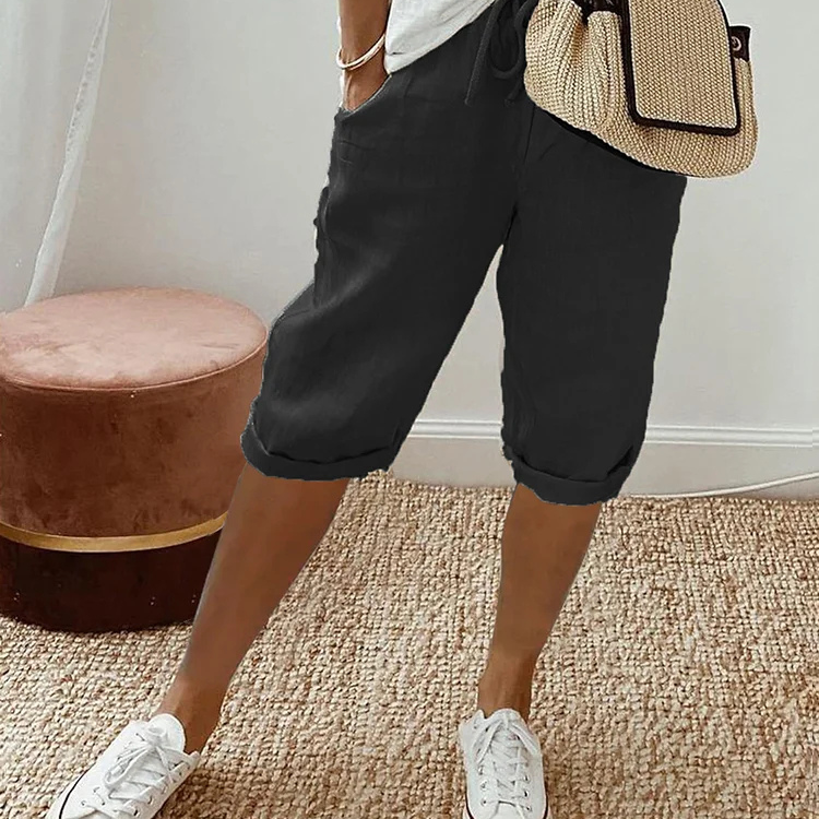 Bermuda corta para mujer con cintura ajustable