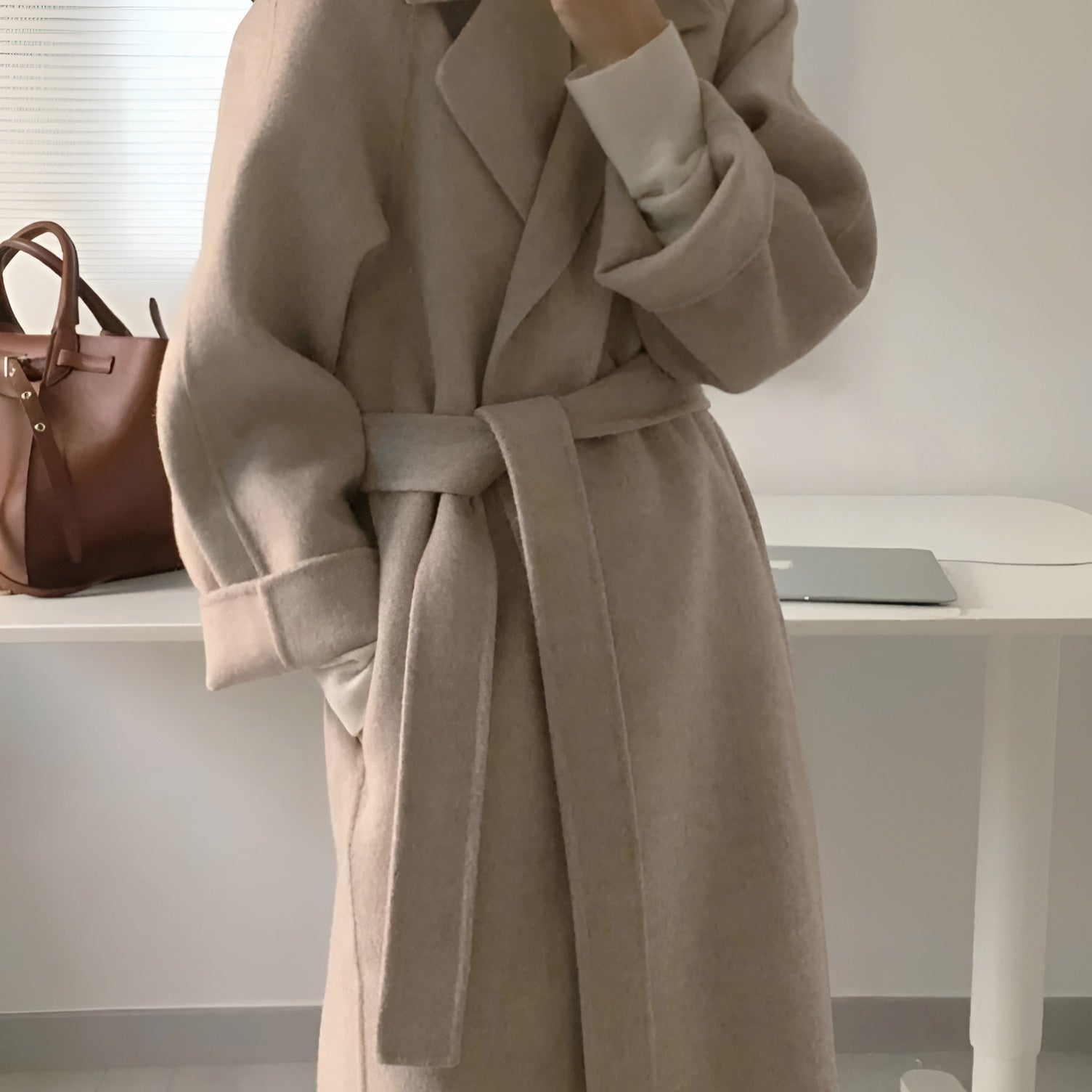 Long Women's Belted Coat