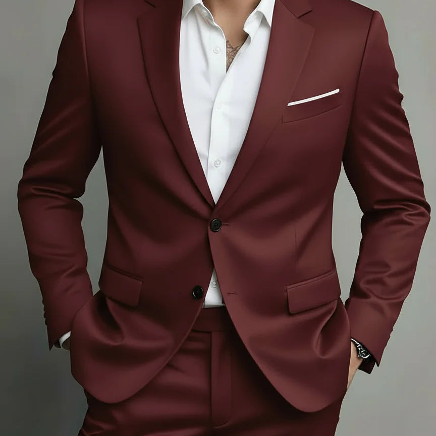 Men's Two-Piece Suit Set Blazer and Pants Cut