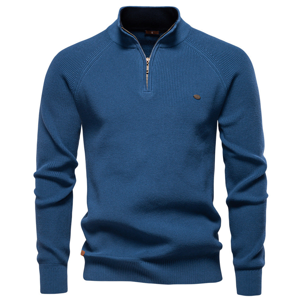 Men’s Pullover with Zippered Collar and Stylish Cut