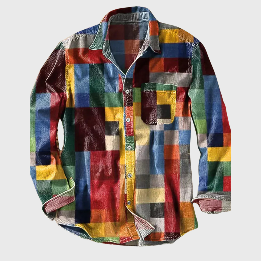 Női színes patchwork mintás ing