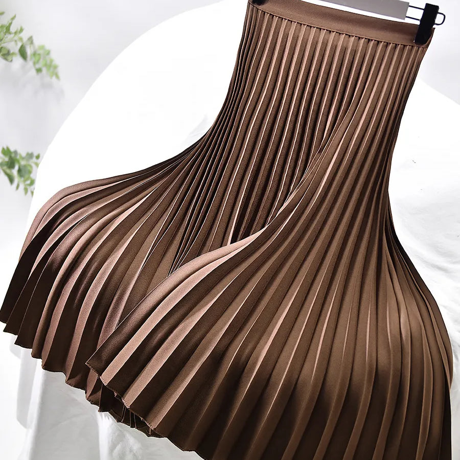 Falda midi plisada elegante para mujer