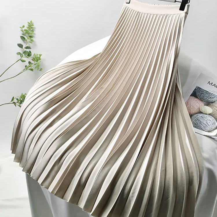 Falda midi plisada elegante para mujer