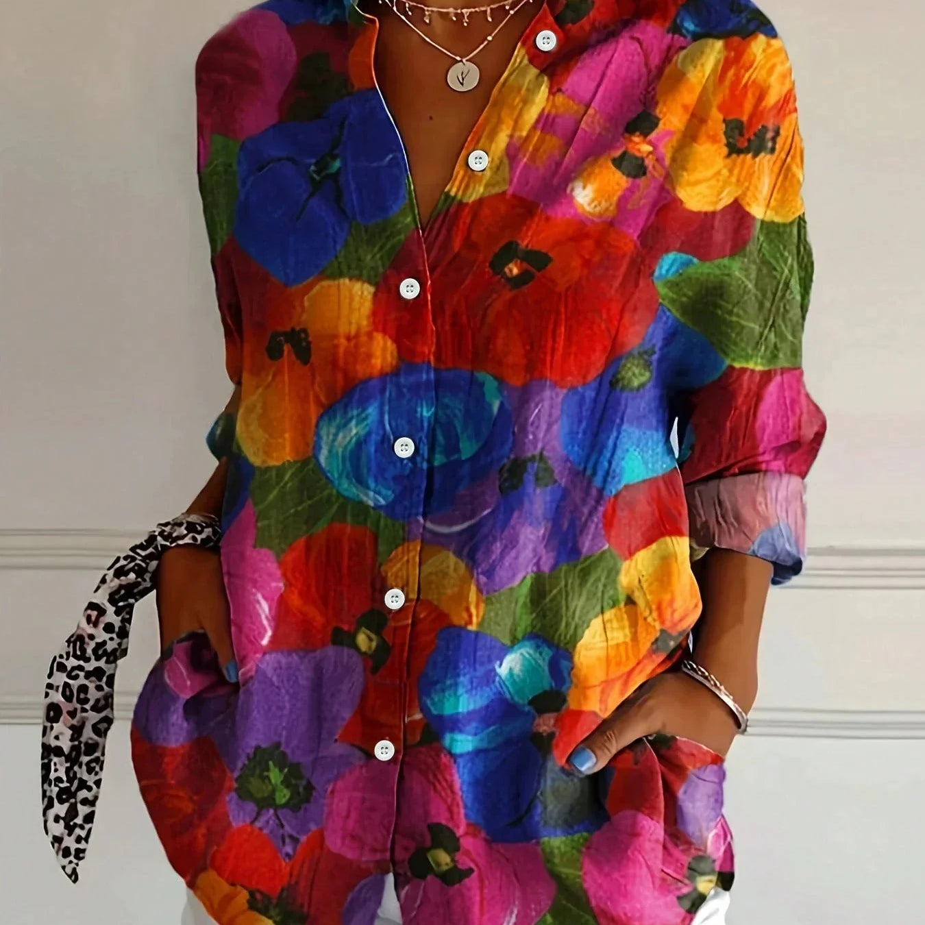 Blouse colorée pour femmes avec imprimé ludique