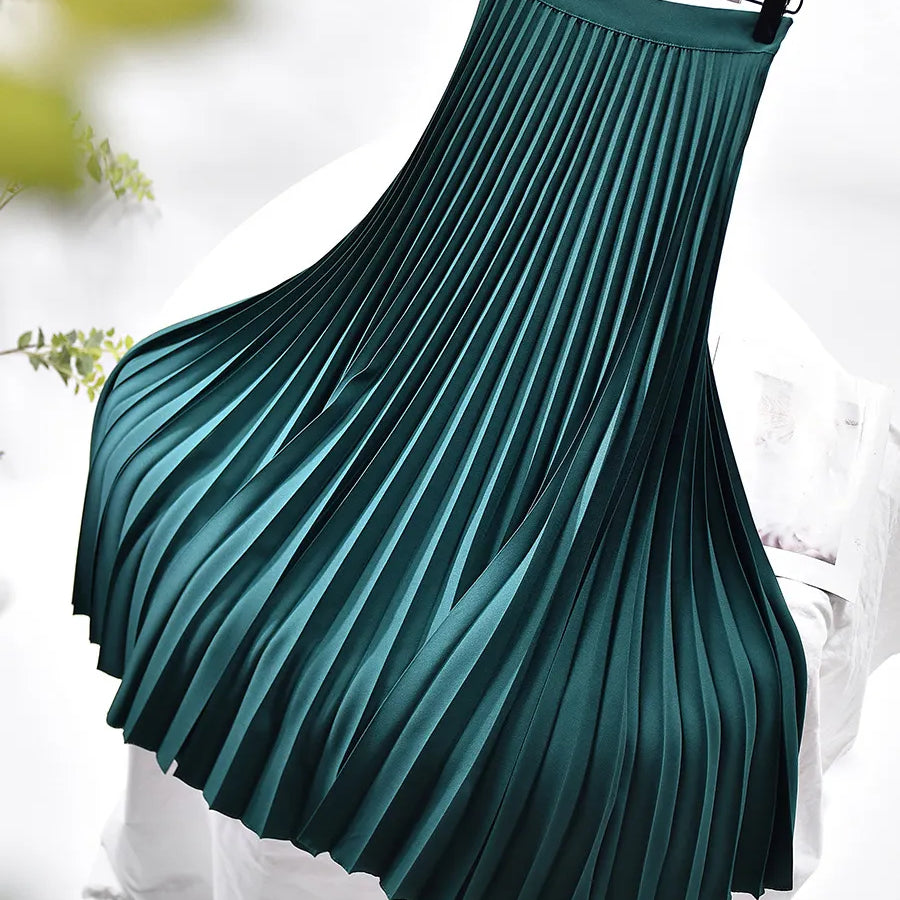 Falda midi plisada elegante para mujer