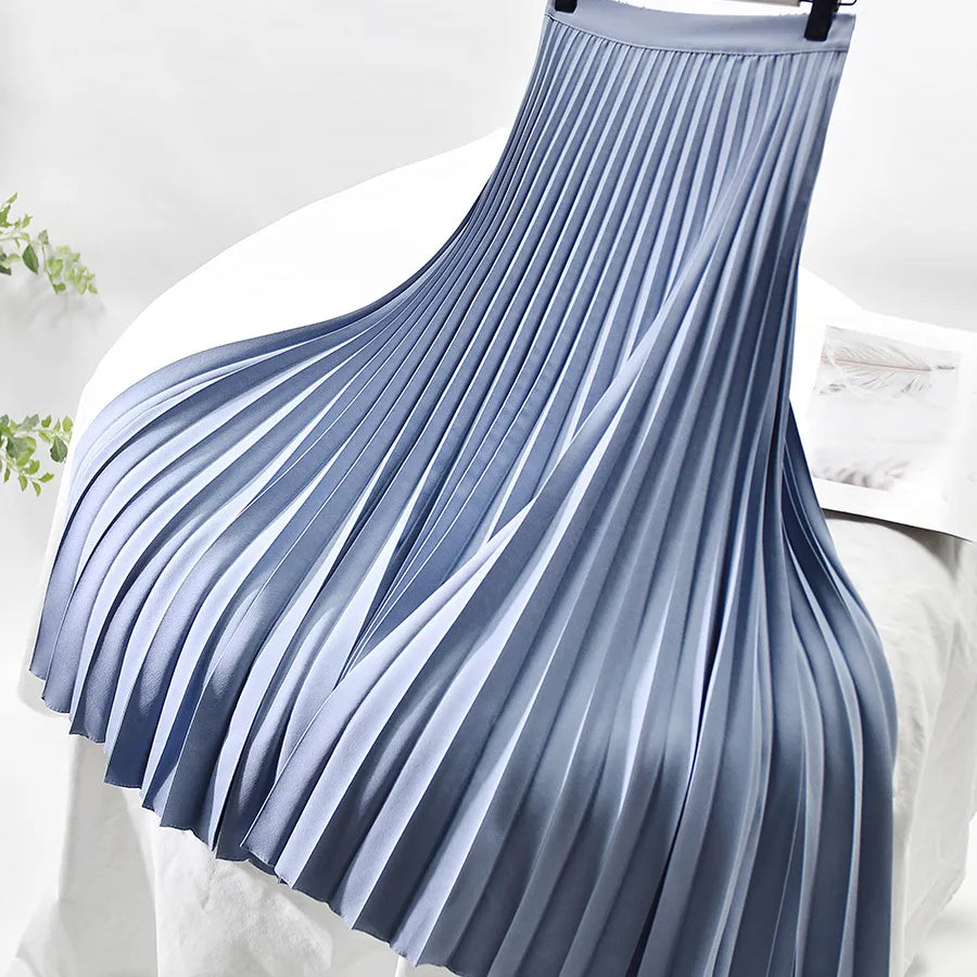 Falda midi plisada elegante para mujer