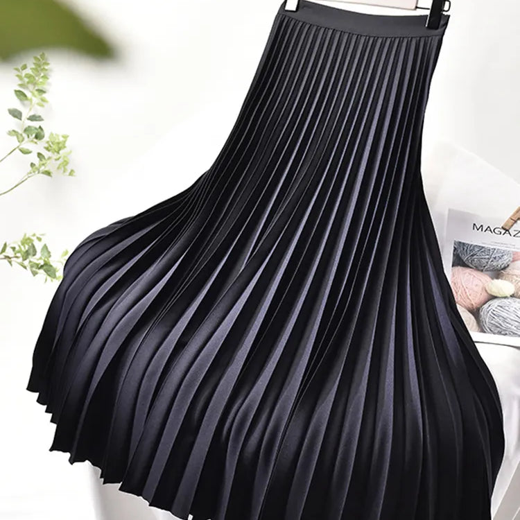 Falda midi plisada elegante para mujer