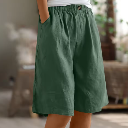 Relaxed High-Waisted Bermuda Shorts for Women