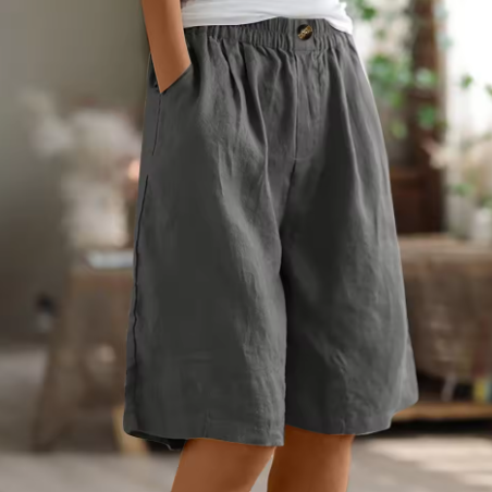 Relaxed High-Waisted Bermuda Shorts for Women