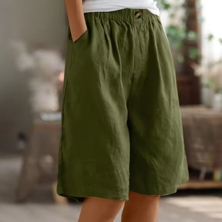 Relaxed High-Waisted Bermuda Shorts for Women