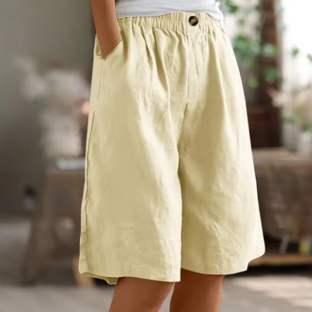 Relaxed High-Waisted Bermuda Shorts for Women