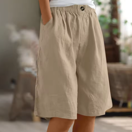Relaxed High-Waisted Bermuda Shorts for Women