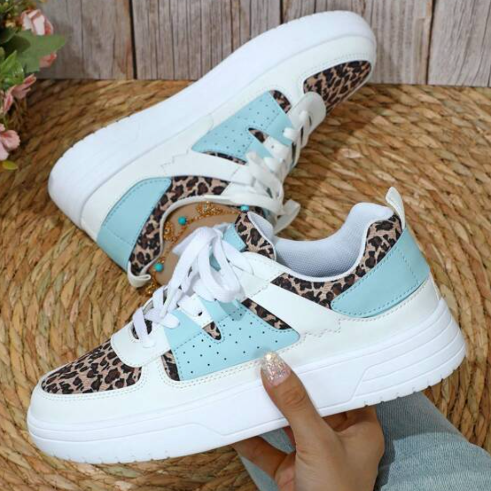 Women's Color Block Platform Sneakers Trendy Casual Style